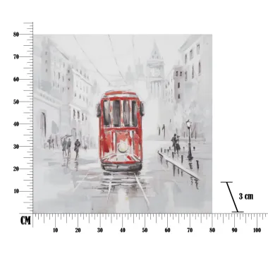 OBRAZ NA PŁÓTNIE TRAM-A- 80X3X80 cm